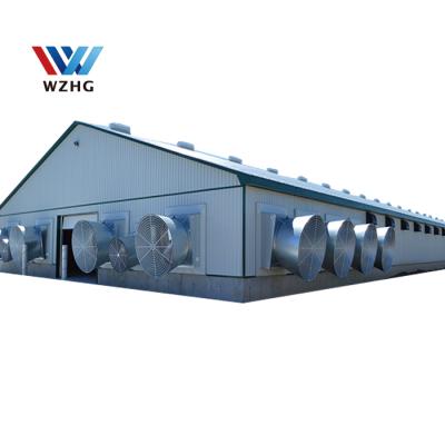 China Steel Fabricated House Steel Structure Construction Design Poultry Farm For Pig Shed for sale