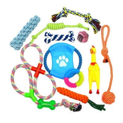 China Hot Sale Pure Cotton Viable Relieve Stress 12 Pieces Dog Leash Toy Dog Toy Set 12 Pieces Dog Leash Toy for sale