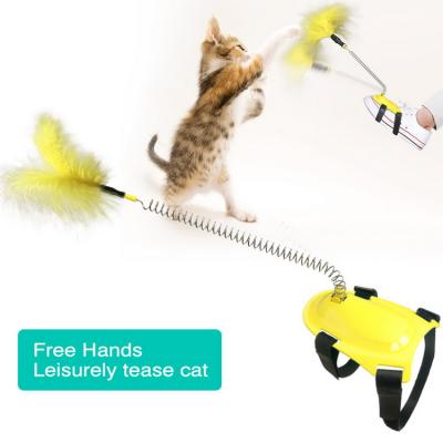 China Viable Wholesale Springs Puzzle Sticks Feather Interactive Careless Puzzle Cat Toy for sale