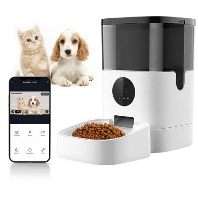 China Auto Hot Vending Dog Cat Food Bowl Dispenser Phone App Remote Control Pet Automatic Amazon Feeder for sale