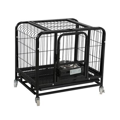 China Sustainable Dog Cage Exercise Kennel For Dog Cat Foldable Outdoor Kennel With Wheels for sale