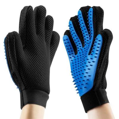 China Viable Dog Grooming Glove Five Fingers Hair Removal Dog Pet Glove Bath Wash Hair Glove Brush for sale