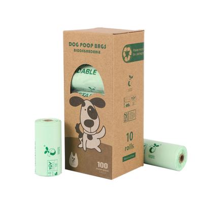 China Sustainable fully biodegradable compostable pet waste bag dog poop bag can be customized printing logo for sale