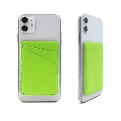 China Vintage Ready To Ship PU Cell Phone Wallet Case Sticker Credit Wallet Stick On Wallet For 3m Card Holder Phone Case for sale