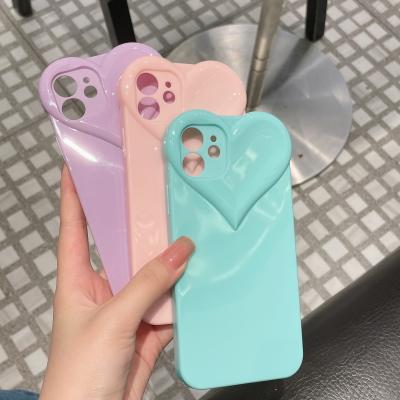 China 2021 New Style Cover Candy Color Love Heart Camera Lens Protective Phone Case For iPhone 13 12 Pro Max 11XR XS Max for sale