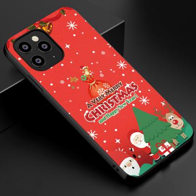 China 2021 Christmas deer cell phone case protector cover for iphone 13 pro 13pro max 12 7 8 xs plus new year max red back cover bags for sale