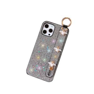 China Bling Glitter TPU Designer Phone Case For Samsung a12 a51 a72 a32 a42 a10s Glitter Powder Sequin with Strap Back Cover Case for sale