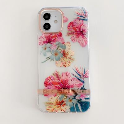 China High Quality Phnom Penh TPU+PC Plated Flower Phone Case For Samsung galaxy s21plus a52 a82 a72 a32 a12 a10s floral hard cover cases for sale