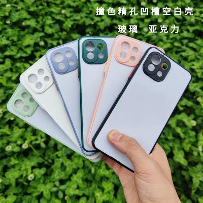 China Custom TPU+Acrylic Glossy Edge Full Face Masks Phone Case For iphone 11 12 13 pro xs max xr 7/8g OEM ODM Printed Blank Back Cover Cases for sale