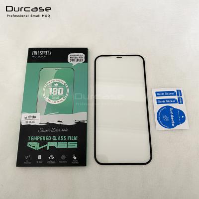 China Mobile phone rubber edge screen protector for iphone 11 12 xr pro xsmax HD max clear narrow fit tempered glass film with package for sale