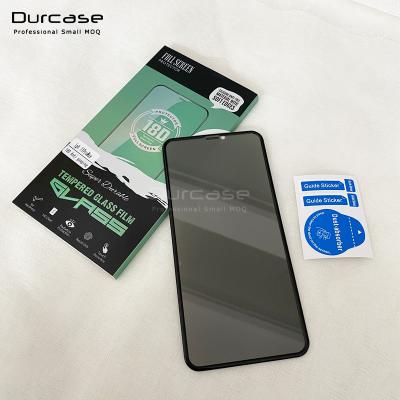 China Mobile phone tempered glass film for iphone 11 pro HD anti peep narrow fit glass screen 12 max silicone clear border with packing case for sale