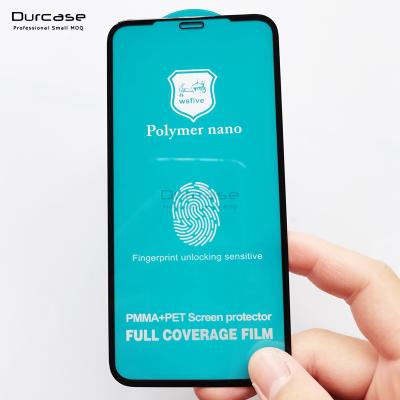 China Mobile phone full cover film fingerprint opening PMMA+PET frosted polymer nano sensitive screen for iphone 11 12 pro max for sale