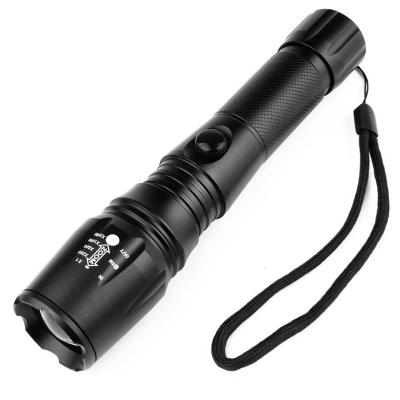 China IHUAlite Universal Portable Waterproof Aluminum Zoom T6 XML LED 18650 Rechargeable Hunting Tactical Flashlight Backup for Emergency for sale