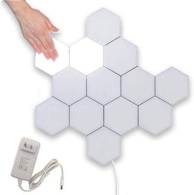 China Creative DIY Hexagon Wall Lamp Quantum Geometry Assembly Modern Modular Flush Touch Hexagonal LED Night Light For Living Room for sale