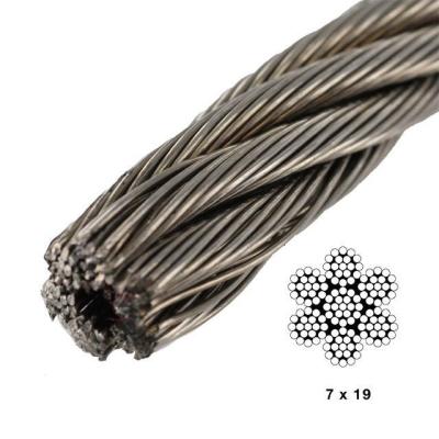 China El cable de 7 aviones X19 500 pies de la rotura de la fuerza 4200lb de carbono de vinilo del acero cubrió en venta