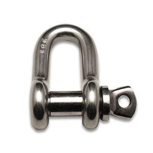 China Grade 316 Stainless Rigging Hardware , Screw Pin D Shackle Precision Dimensions for sale