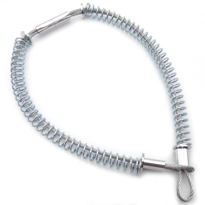 China 10mm Spring Through Stainless Wire Rope Sling Whips Check Safety Cable for sale