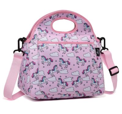 China OEM Insulated Lunch Bag For Kids Cute Neoprene Insulated Lunch Tote Cooler Bag With Adjustable Shoulder Strap for sale