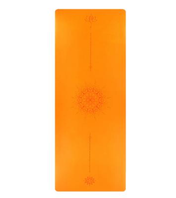 China OEM New Mandala PU Natural Rubber 1.5MM Yoga Mat With Line Cushion Yoga Position Pads for sale