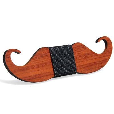 China Wooden Wooden Beard Shaped Bow Ties For Men for sale