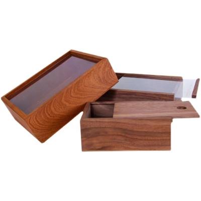 China Dark Color Recyclable Custom Wooden Storage Box With Slide Lid for sale