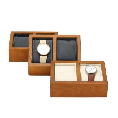 China Display Box For Watch Premium Double Slot Watch Display Box With Pillow for sale