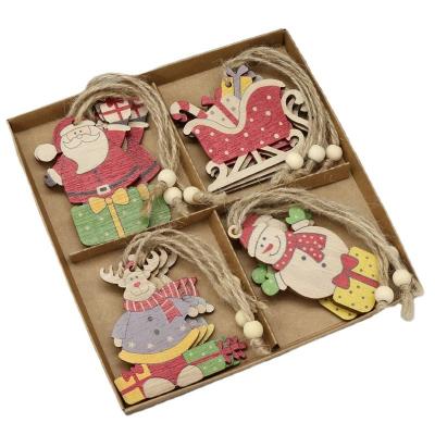 China Christmas Santa Claus Ornament Xmas Tree Decorations Wooden Xmas Decoration for sale