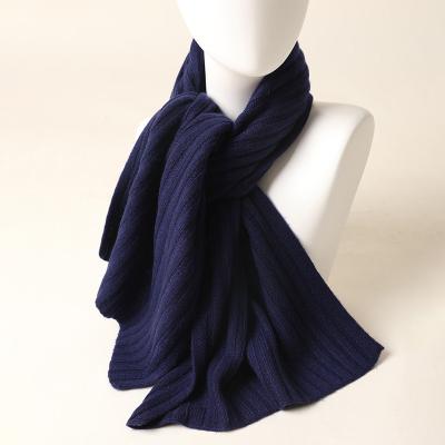 China Hot Luxury Ladies Inner Mongolia Pure Color Knitted Rib Cashmere Scarf Shawl Winter 100% Cashmere Scarves Shawls For Women for sale