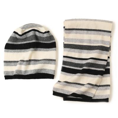 China COMMON 100% Cashmere Winter Hats and Scarf Designer Brand Luxury Fashion Soft Cute Women Knit Beanie Hat ny for sale