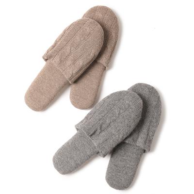 China Home Women Thermal Custom Indoor Cashmere Knitted Slides Slippers Fashion Home Hotel Ladies Luxurious Designer Winter Female Slippers for sale