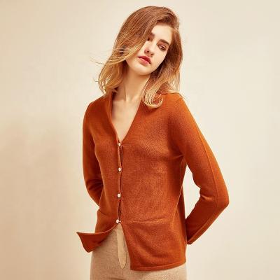 China Custom Made Fashionable Women Casual Stylish Ladies Sweater Winter Top 100% Long Sleeve Classic Cashmere Knit Cardigan for sale