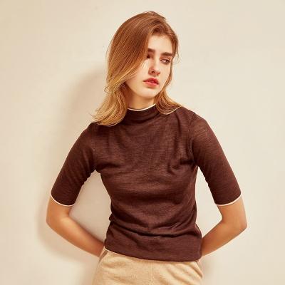 China Custom 40% Wool 60% Winter Women Sweater Plain Color Anti-pilling Acrylic Computer Knitted Ladies Luxury Soft Warm Top for sale