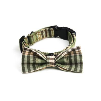 China 1.5cm 0.59 Inch Comfortable Bow Tie Ribbon Dog Collars With Nameplate Korea Style for sale