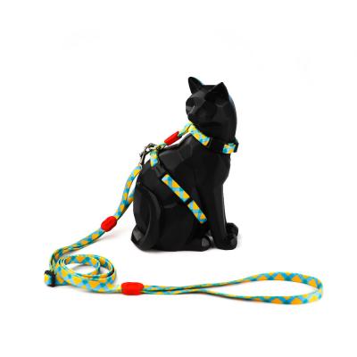 China Kitty Travel Cat Harness And Leash For Walking Comfortable Polyester Padded Soft for sale