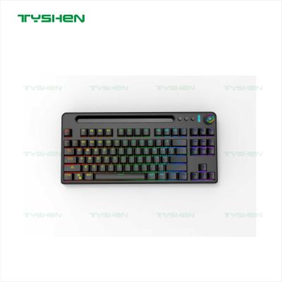 China Plug and play 87 keys RGB backlit computer gaming popular cable mechanical keyboard for sale