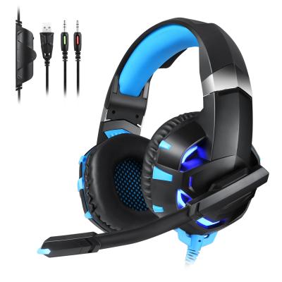 China Popular Headband Tyshen Gaming Headphones 7.1 Edge Gamer Earphone USB Cable Blue Led Light Display Cheap Colorful Headphones for sale