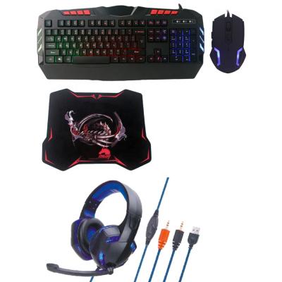 China 4 ambidextrous in 1 combo game for mouse/keyboard/headset/backlight mousepad for sale