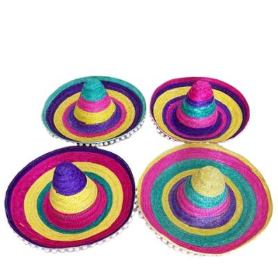 China Striped Fun Party Halloween Hat Masquerade Party Show Adult Male Color Mexican Hat for sale