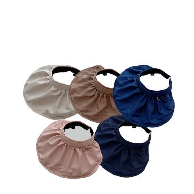 China Character sunscreen empty top hat summer sunscreen folding fisherman hat female UV headband shell hat for sale