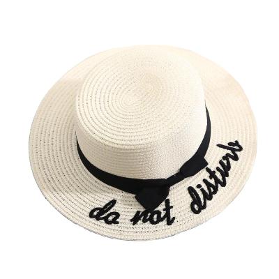 China Fashion \ \ Comfortable Embroidery Straw Sun Hat Large Brim Western Style Comfortable Straw Hat Outdoor Beach Summer Soft Hat Summer for sale