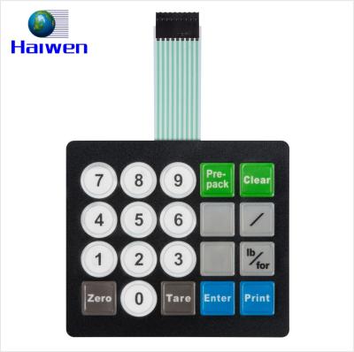 China Telecommunication Equipment Custom Emboss Tactile Button Keypad With Metal Dome For Electronic Machine for sale