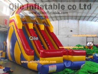 China double  slide inflatable aqua slide with safe baffle for sale