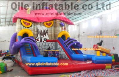 China large inflatable Terrorist house slide inflatable Disneyland castle inflatable slide for Halloween for sale