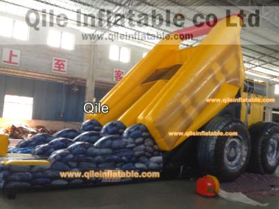 China Big trucks  slide inflatable aqua slide with safe baffle for sale