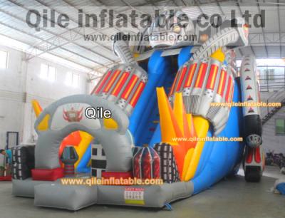 China Big transformers slide inflatable aqua robot slide with safe baffle for sale