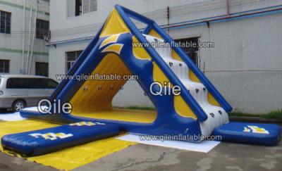 China Blue and White Color Inflatable Water Slide  For Pool Or Lake for sale