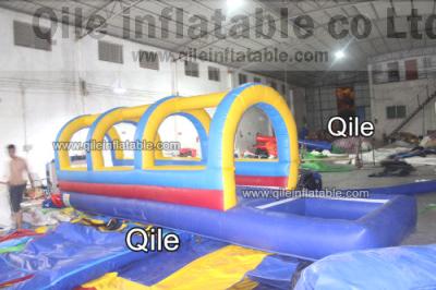 China 0.55 mm Blue Giant Waterproof Outdoor Inflatable Water Slides For Kids And Adults for sale