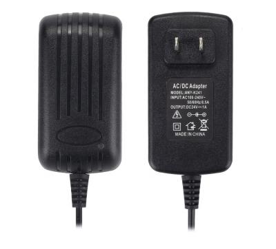 China AC/DC Power 24W AC DC 24V 1A Power Supply Wall Charger US/EU Adapter Plug 5.5 x 2.1mm for sale