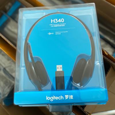 China Headband Logitech H340 USB Computer Stereo Headset Wired USB Headset With Microphone for sale