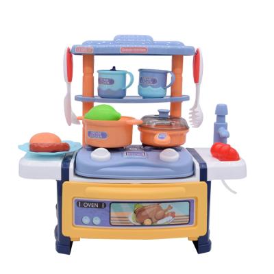 China New Arrival Small Kids Durable Kitchen Tableware Plastic Cooking Play Set Kitchen Toy With Water for sale